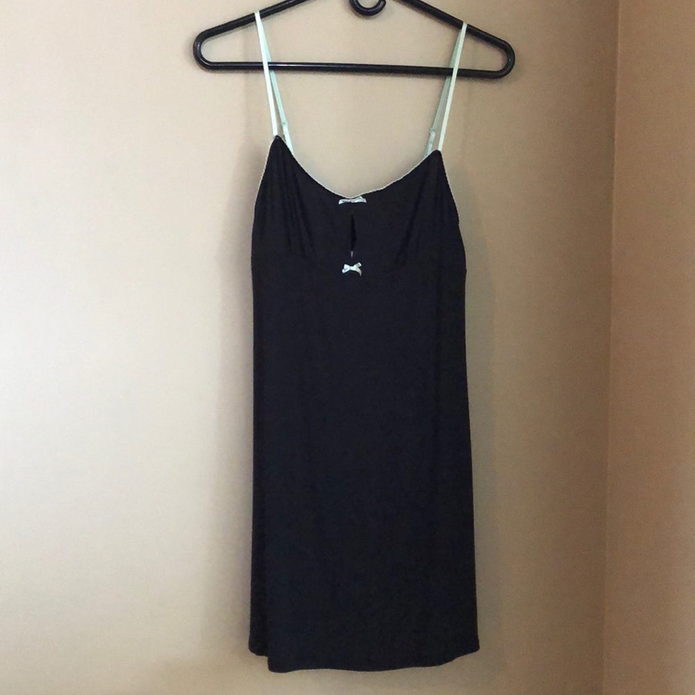 J Lo black nightie with aqua straps  & bow accents